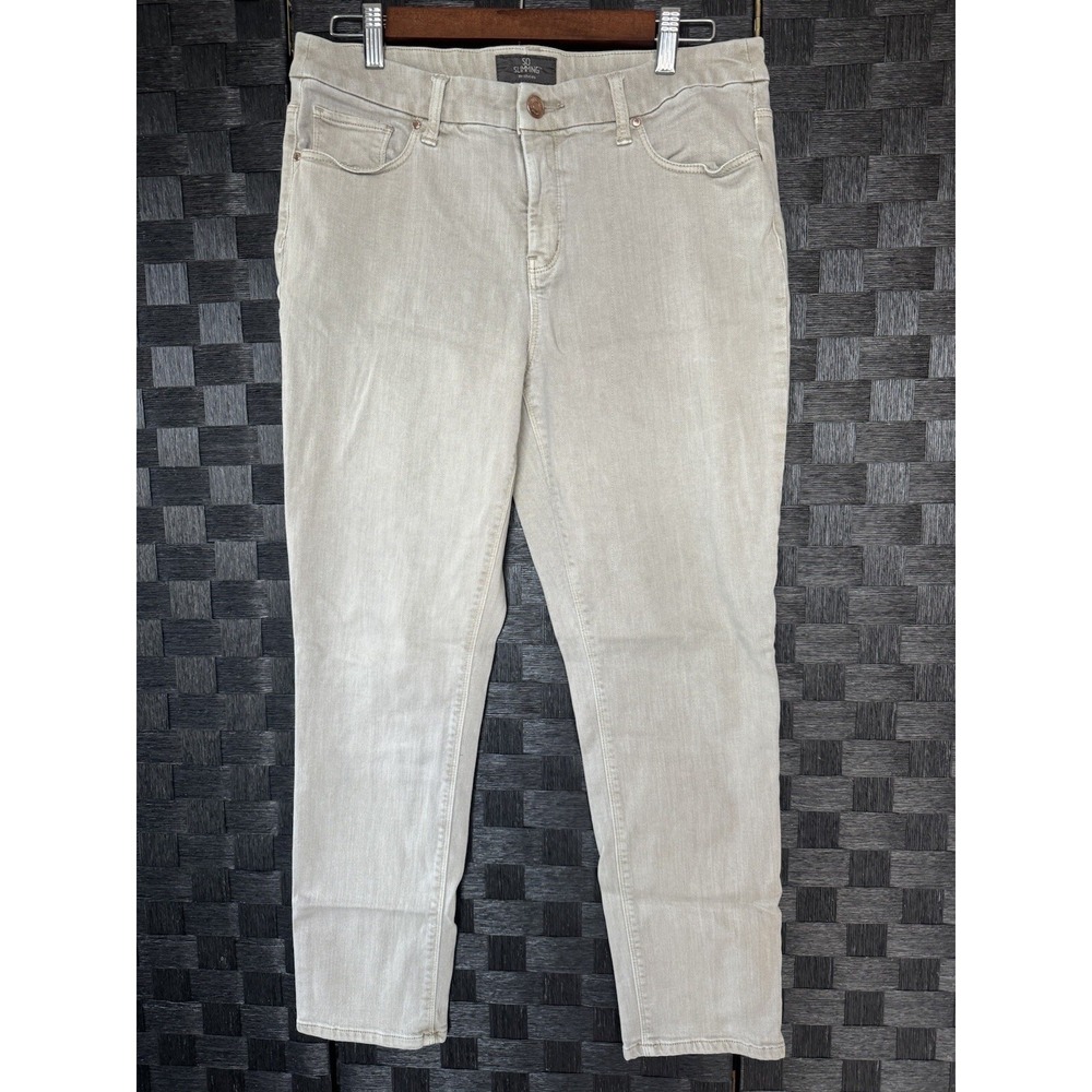 Chico's Jeans So Slimming Slim Leg Ankle 0.5 Olive Green Denim
